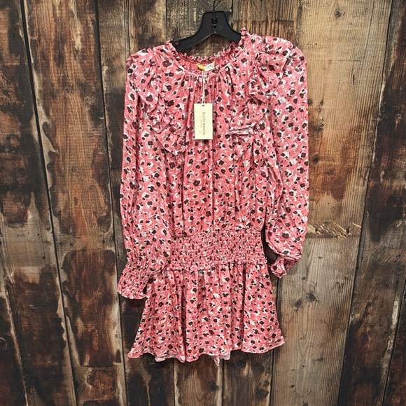 $445 Ramy Brook Penelope Printed Ruffle Mini Dress - Picture 4 of 6